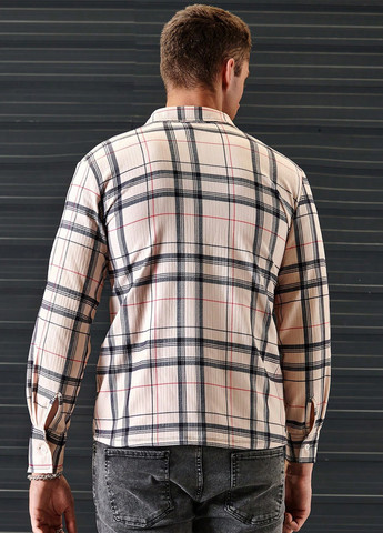 Светло-бежевая кэжуал рубашка в клетку SHEIN