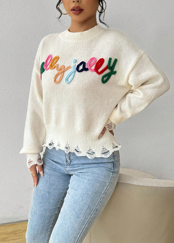 Белый демисезонный джемпер джемпер SHEIN