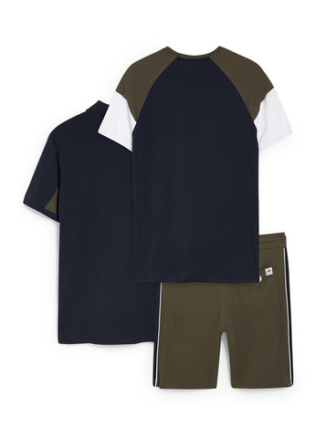 Комбінований літній комплект (футболка, шорти, поло) C&A