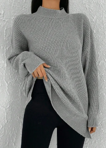 Серый демисезонный свитер SHEIN