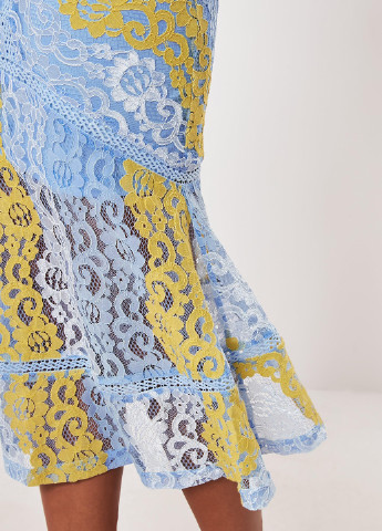 Голубая кэжуал с рисунком юбка Missguided годе