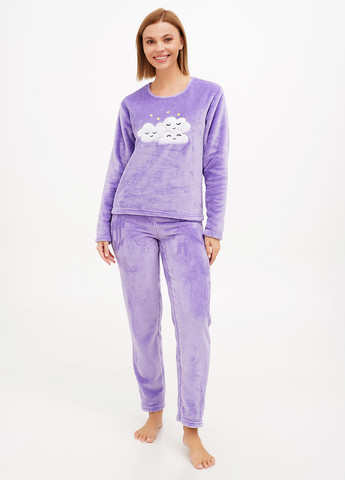 Фиолетовая всесезон пижама (лонгслив, брюки) лонгслив + брюки Aniele
