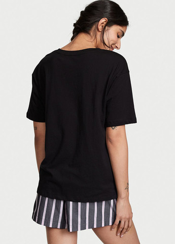Чорна всесезон піжама (футболка, шорти) футболка + шорти Victoria's Secret
