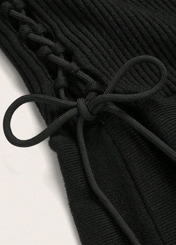 Черное кэжуал платье а-силуэт, платье-свитер SHEIN однотонное