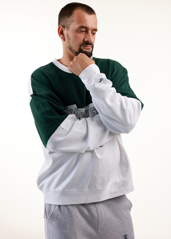 Темно-зеленый свитшот Blue 84 колор блок без декора (359854765)