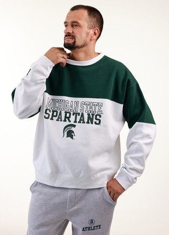 Темно-зеленый свитшот Blue 84 колор блок без декора (359854765)