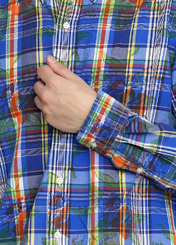 Синяя кэжуал рубашка в клетку Ralph Lauren с длинным рукавом