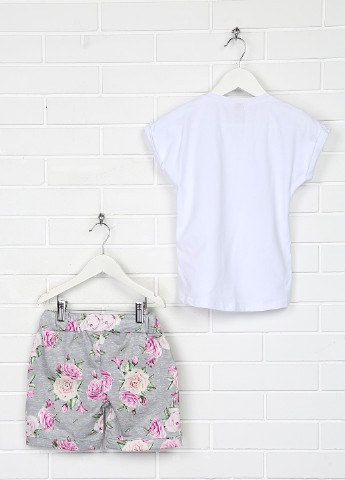 Белый летний комплект (футболка, шорты) Candy