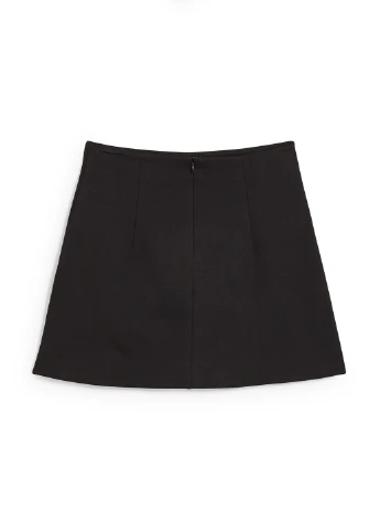 Черная кэжуал однотонная юбка C&A а-силуэта (трапеция)