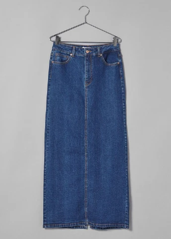 Темно-синяя джинсовая однотонная юбка Bershka