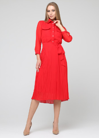 Красное кэжуал платье клеш Brunello de Neri