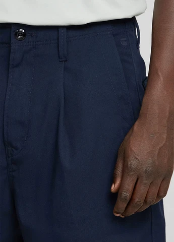 Синие кэжуал демисезонные прямые брюки G-Star Raw