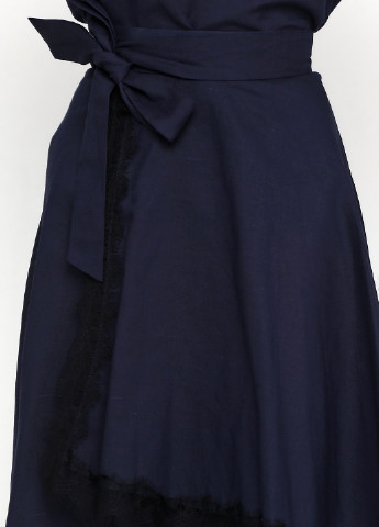 Темно-синяя кэжуал однотонная юбка Andre Tan клешированная-солнце