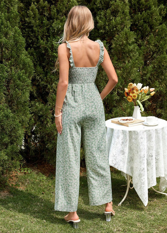 Комбинезон для беременных SHEIN комбинезон-брюки цветочный зелёный кэжуал полиэстер