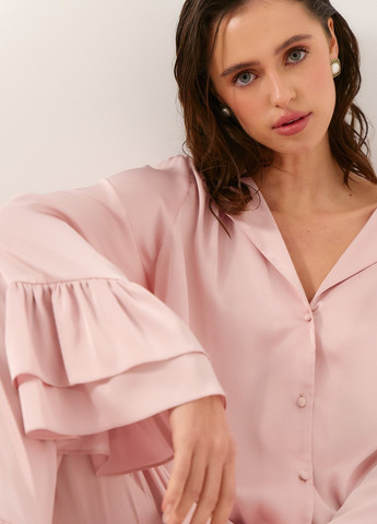 Розовая всесезон пижама (рубашка, брюки) рубашка + брюки Gepur