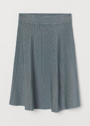 Серо-зеленая кэжуал однотонная юбка H&M клешированная