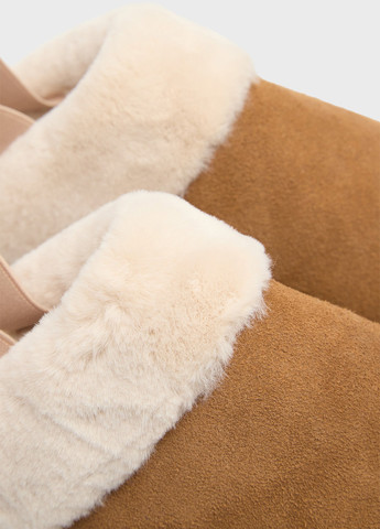 Рыжие сабо Pepe Jeans на платформе с логотипом, с мехом