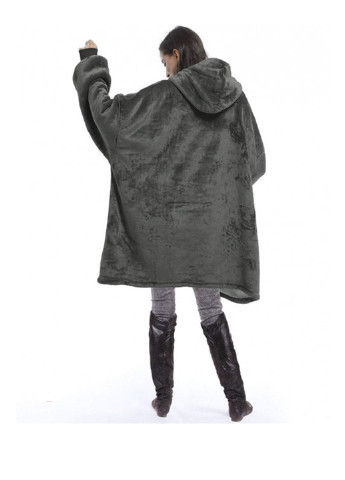 Толстовка плед с рукавами и капюшоном Huggle Hoodie оверсайз, теплый худи с большим карманом для рук Серый TOP (254584138)