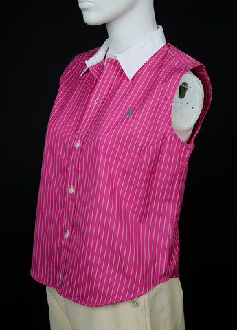 Малиновая кэжуал рубашка в полоску Ralph Lauren