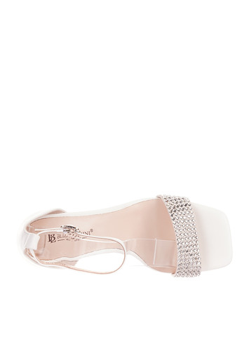 Белые босоножки Blizzarini с ремешком со стразами