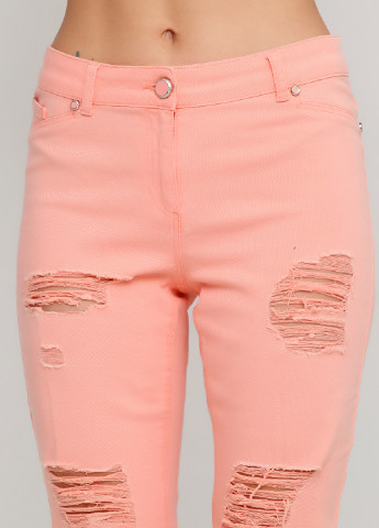 Персиковые джинсовые демисезонные брюки Sassofono
