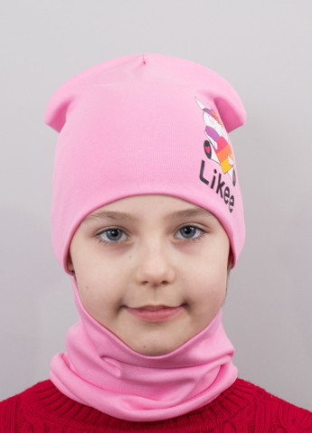 Дитяча шапка з хомутом КАНТА "Likee" розмір 48-52 рожевий (OC-856) Канта (220180400)