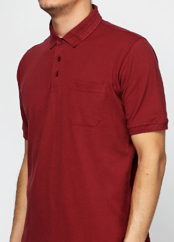 Бордовая футболка-поло для мужчин Clipper однотонная