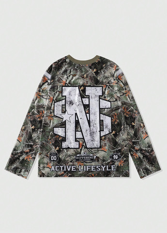 Лонгслів SHEIN малюнок хакі кежуали поліестер