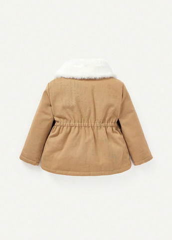 Бежевая зимняя куртка куртка-пальто SHEIN