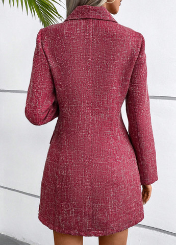 Темно-розовое кэжуал платье платье-жакет SHEIN меланжевое