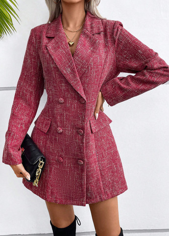 Темно-розовое кэжуал платье платье-жакет SHEIN меланжевое