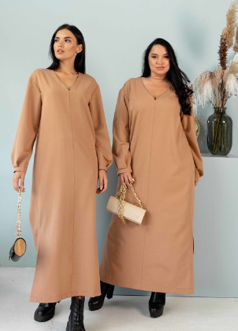 Бежева кежуал сукня Ри Мари однотонна