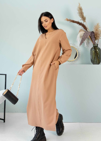 Бежева кежуал сукня Ри Мари однотонна