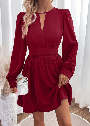 Бордова кежуал сукня SHEIN однотонна