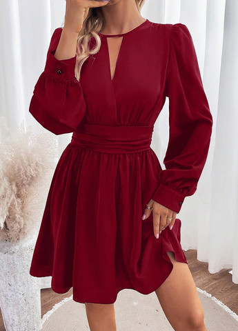 Бордова кежуал сукня SHEIN однотонна