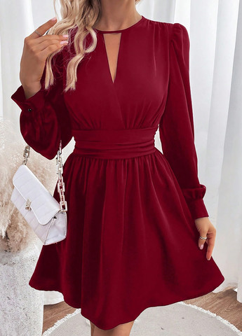 Бордова кежуал сукня SHEIN однотонна