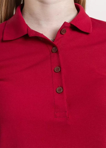 Красная женская футболка-поло BBL однотонная