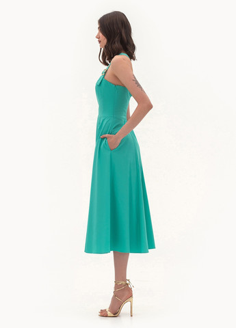 Бірюзова кежуал сукня кльош BGL однотонна