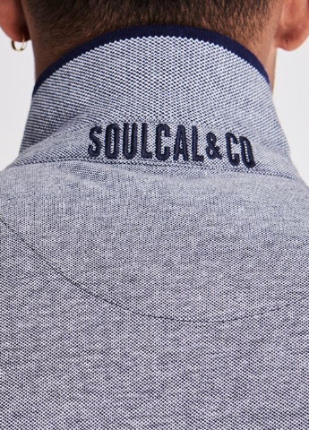 Светло-серая футболка-поло для мужчин Soulcal & Co с логотипом