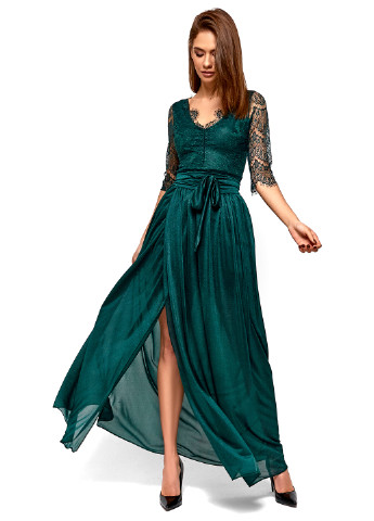 Темно-зелена вечірня сукня довга Karree