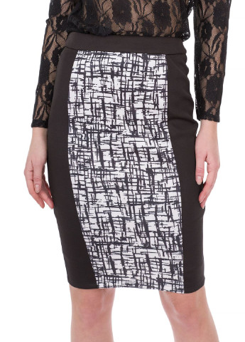 Черная с абстрактным узором спідниця жіноча KOTON
