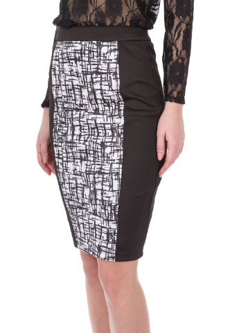 Черная с абстрактным узором спідниця жіноча KOTON