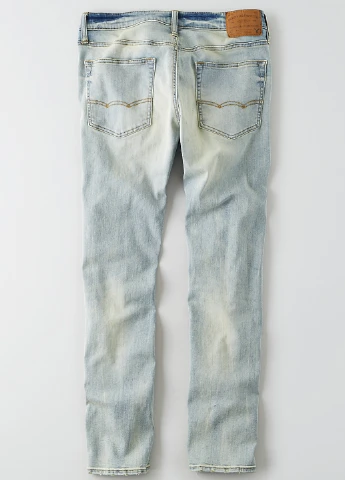 Голубые демисезонные прямые джинсы American Eagle