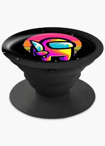 Попсокет (Popsockets) тримач для смартфону Амонг Ас Червоний (Among Us Red) (8754-2406) Чорний MobiPrint (216836567)