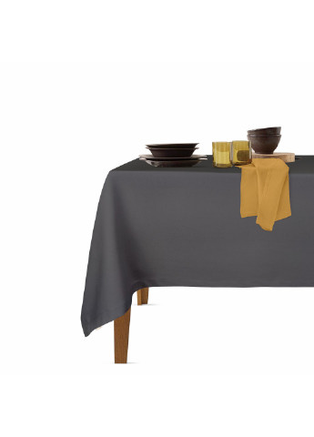 Столовый набор для сервировки стола скатерть Graphite 140х180 и салфетки тканевые Mustard 35х35 - 4 шт (4822052073841) Cosas (252506516)