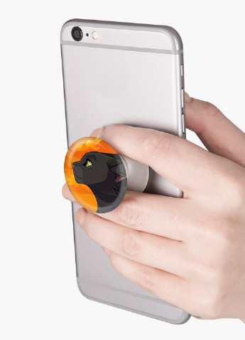 Попсокет (Popsockets) тримач для смартфону Чорна пантера (Black panther) (8754-2844) Чорний MobiPrint (221548614)