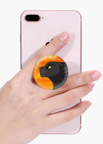 Попсокет (Popsockets) тримач для смартфону Чорна пантера (Black panther) (8754-2844) Чорний MobiPrint (221548614)