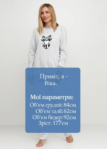 Сіра всесезон піжама (світшот, брюки) світшот + брюки Aniele