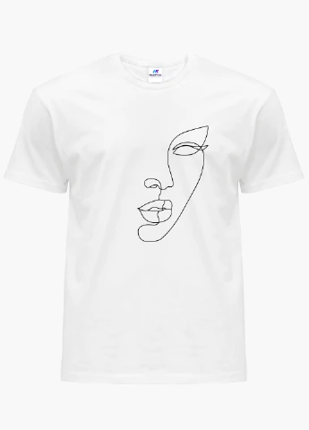 Футболка женская Контурный минимализм (Contour minimalism) Белый (8976-1361) XXL MobiPrint - (216195147)