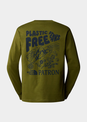 Оливковий світшот The North Face напис без декору (363485356)